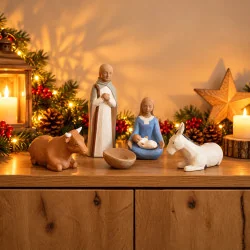 Crèche Nuit de Lumière - 5 personnages | Comptoir Religieux