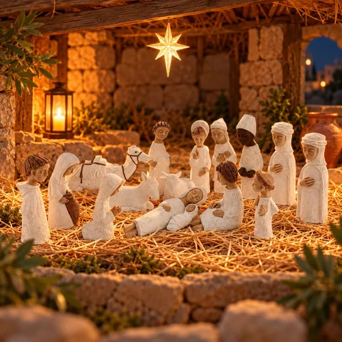 Crèche Soeurs de Bethleem - 16 santons + étoile | Comptoir Religieux