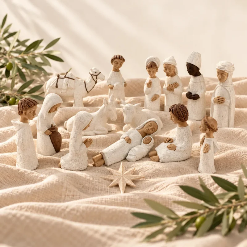 Crèche Soeurs de Bethleem - 16 santons + étoile | Comptoir Religieux