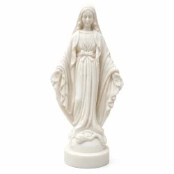 Statue Vierge miraculeuse en albâtre - 17cm | Comptoir Religieux