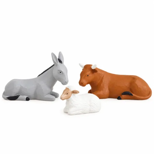 Crèche Nuit de Lumière - 3 animaux | Comptoir Religieux