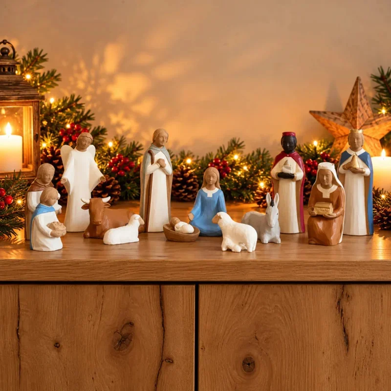 Crèche Nuit de Lumière - 3 animaux | Comptoir Religieux