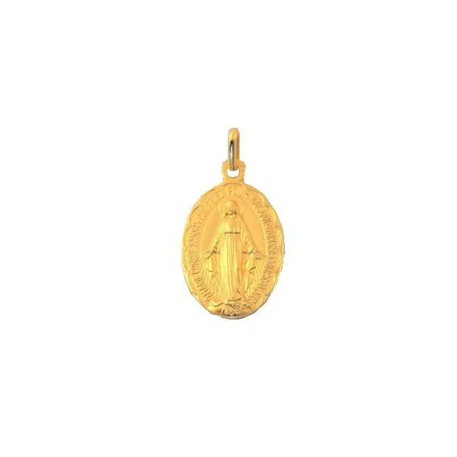 Médaille Vierge Miraculeuse, bord festoné - Or