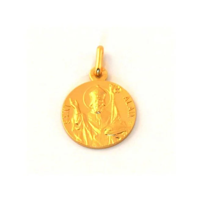Médaille Saint Alain - plaqué or