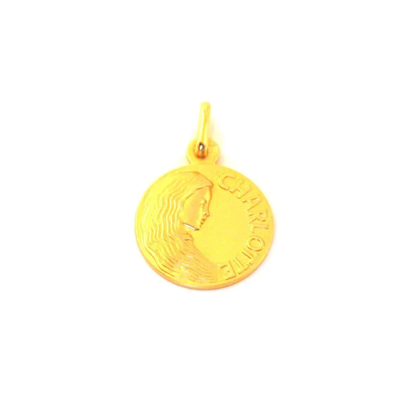 Médaille Sainte Charlotte - plaqué or