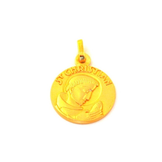 Médaille Saint Christian - plaqué or