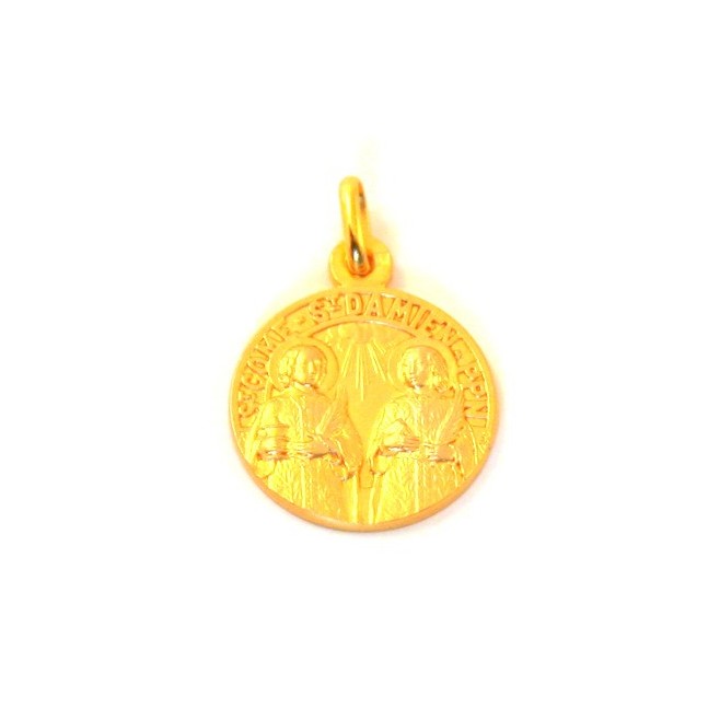 Médaille Saint Damien - plaqué or