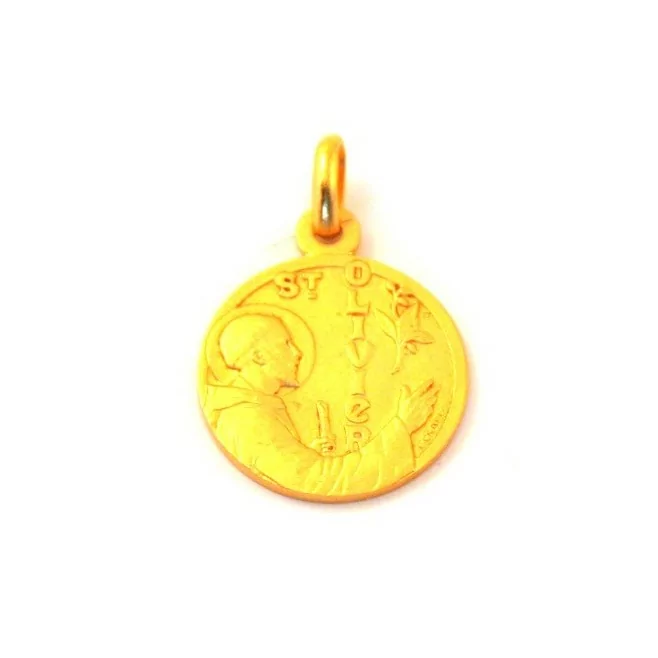 Médaille Saint Olivier - plaqué or
