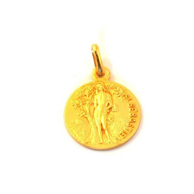 Médaille Saint Sébastien - plaqué or