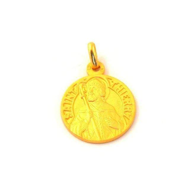 Médaille Saint Thierry - plaqué or