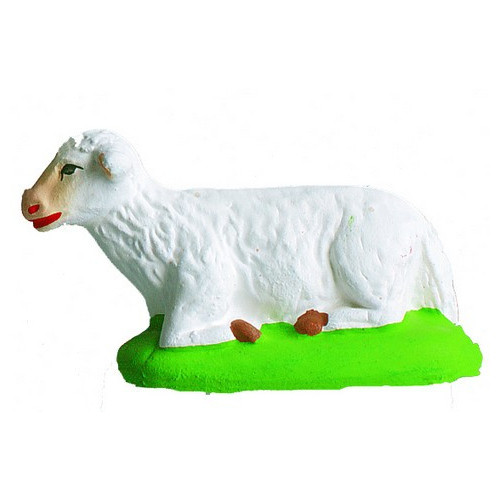 Mouton couché blanc - Santon Marcel Carbonel