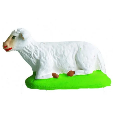 Mouton couché blanc - Santon Marcel Carbonel