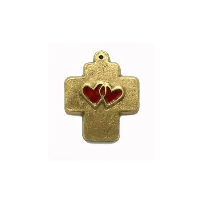 Croix du mariage en bronze - 8 cm
