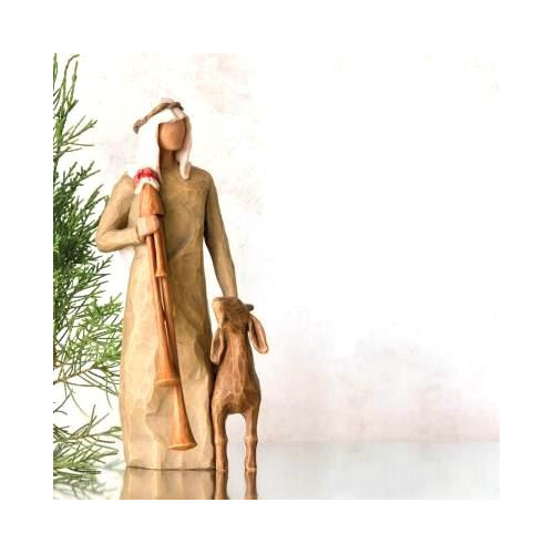 Statue Willow Tree - Berger à la cornemuse (Peace on earth).