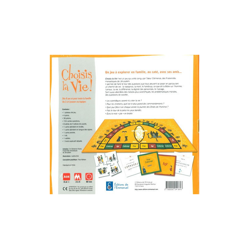 Jeu Choisis la Vie - Edition de l'Emmanuel