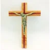 Crucifix en olivier et bronze