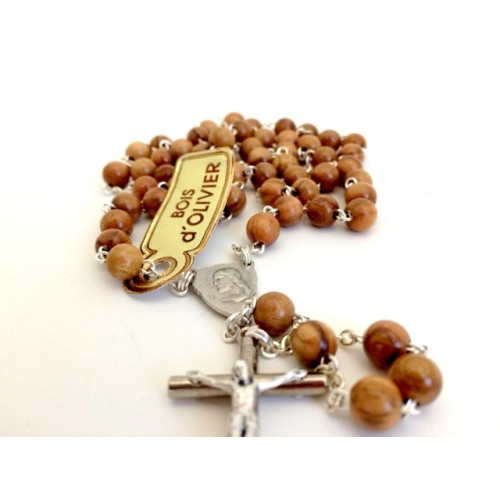 Cadeau de communion garcon - Chapelet bois marron