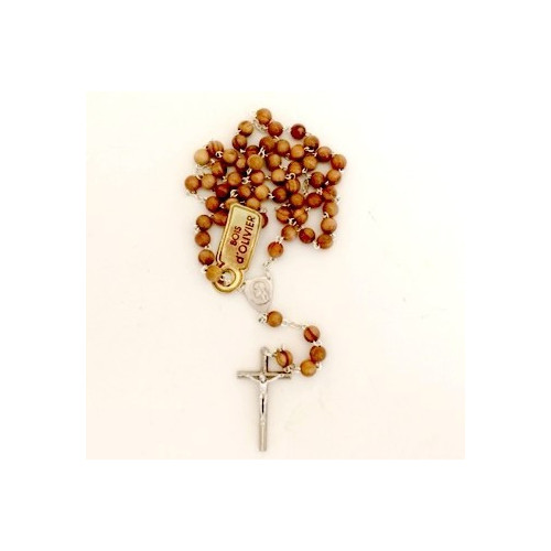 Cadeau de communion garcon - Chapelet bois marron
