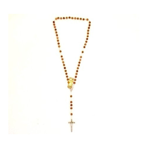 Cadeau de communion garcon - Chapelet bois marron