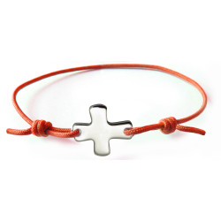 Bracelet élastique jaune fluo avec croix