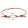 Bracelet élastique jaune fluo avec croix