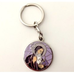 Porte-clés St Benoit émaillé violet