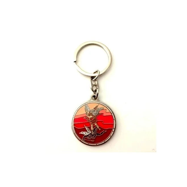 Porte-clés St Michel émaillé rouge