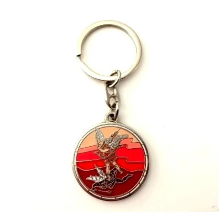Porte-clés St Michel émaillé rouge