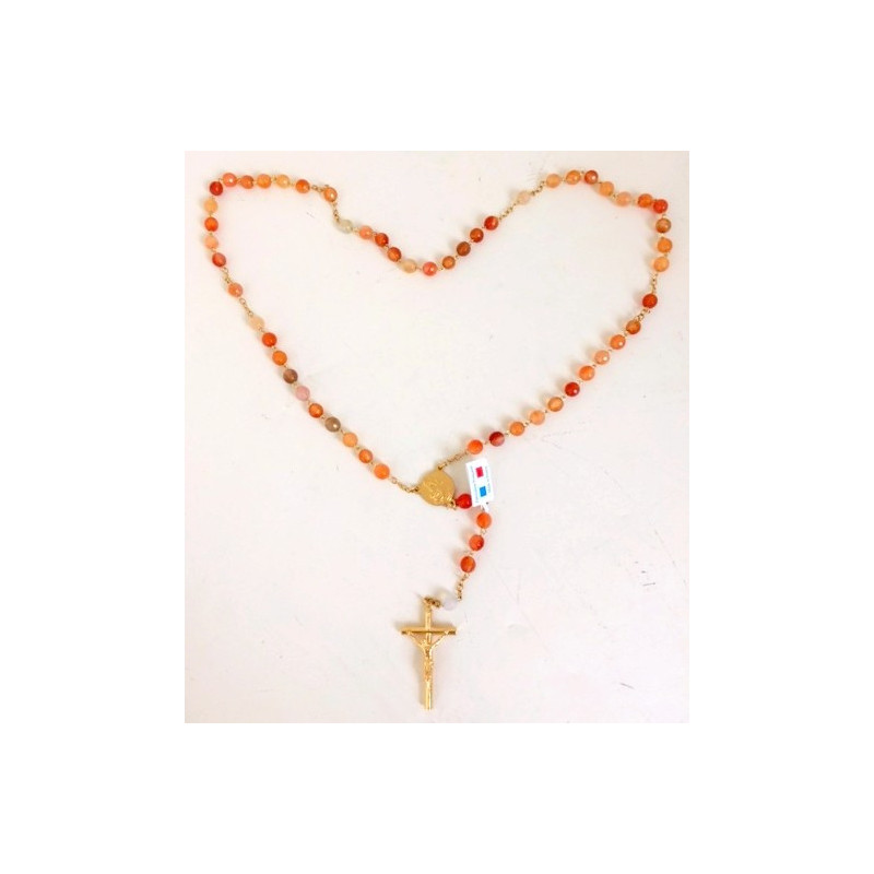 Chapelet Agathe orange facettée