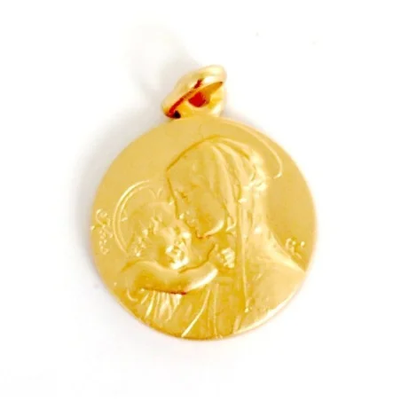 Médaille de baptême "Vierge à l'enfant" en Plaqué Or 