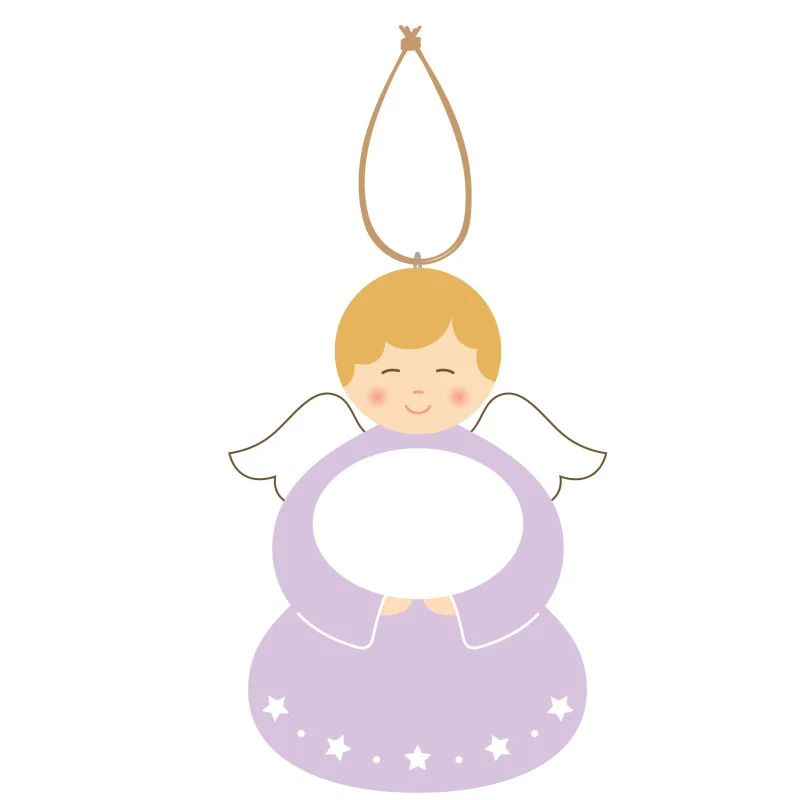 Cadeau de Baptême Ange à personnaliser Violet 2