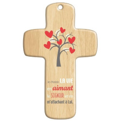 Cadeau religieux : Croix bois Moderne Vie