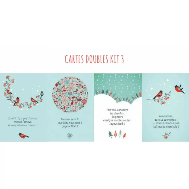 4 Cartes doubles Noel - Kit 3