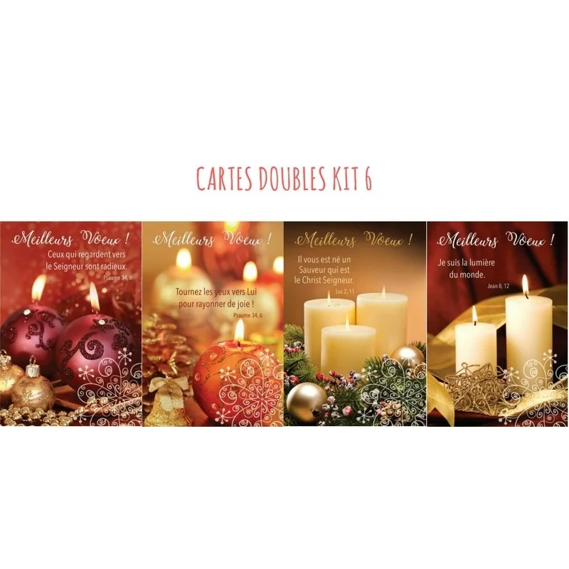 4 cartes doubles de Noel - Kit 6