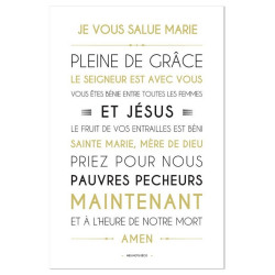Pancarte déco blanche Je vous salue Marie
