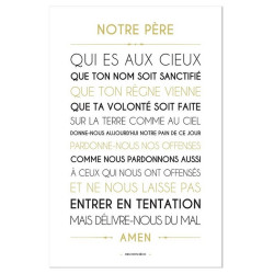 Pancarte déco blanche Notre Père