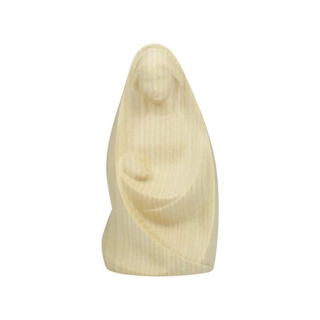 Statue moderne Vierge à l'enfant en bois de frêne