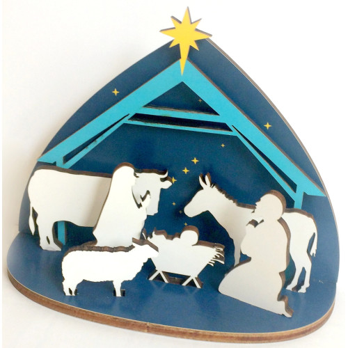 Crèche de Noël en bois - à assembler