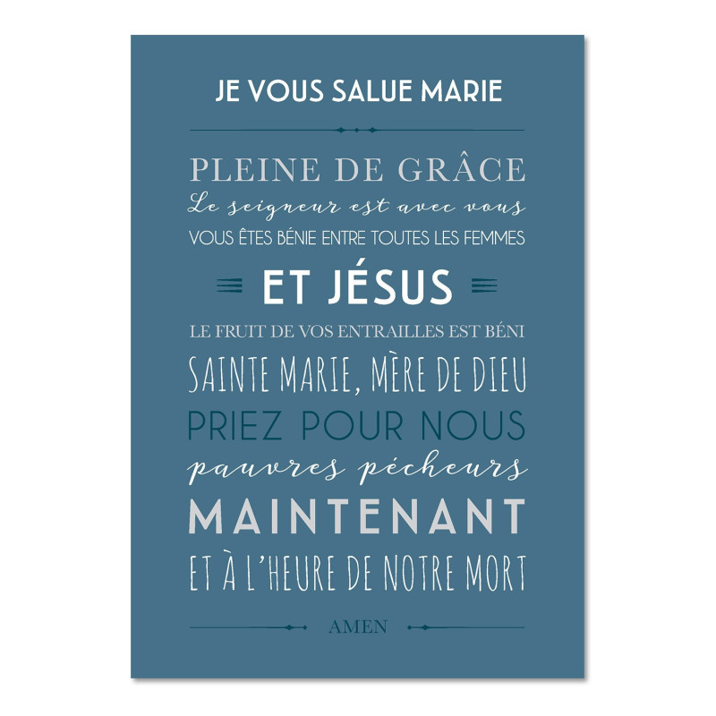 Carte déco "Je vous salue Marie" - Rose 15X21