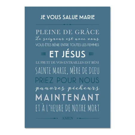 Carte déco "Je vous salue Marie" - Rose 15X21