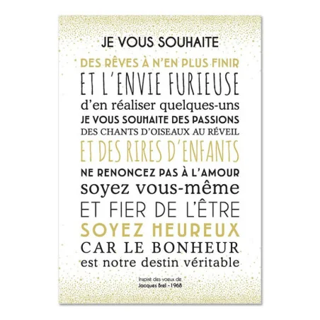 Carte déco "Je vous souhaite des rêves"