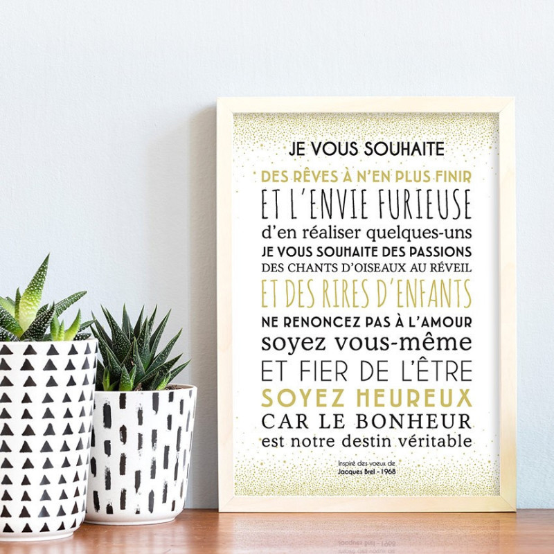 Carte déco "Je vous souhaite des rêves"