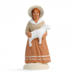 Bergère à l'agneau - Arterra - 7cm - blanc