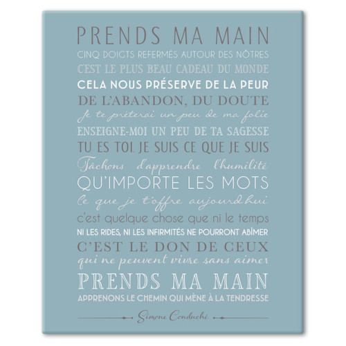 Cadre Déco "Prends ma main"