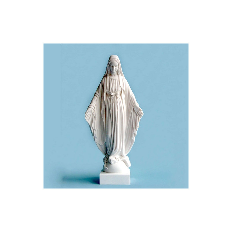 Statue Vierge miraculeuse en albâtre - 23cm