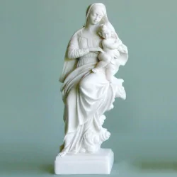 Statue Mère Aimante en Bois 20cm – Sculpture Spirituelle et Élégante