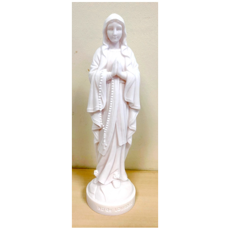 Statue Notre Dame de Lourdes en albâtre - 17cm