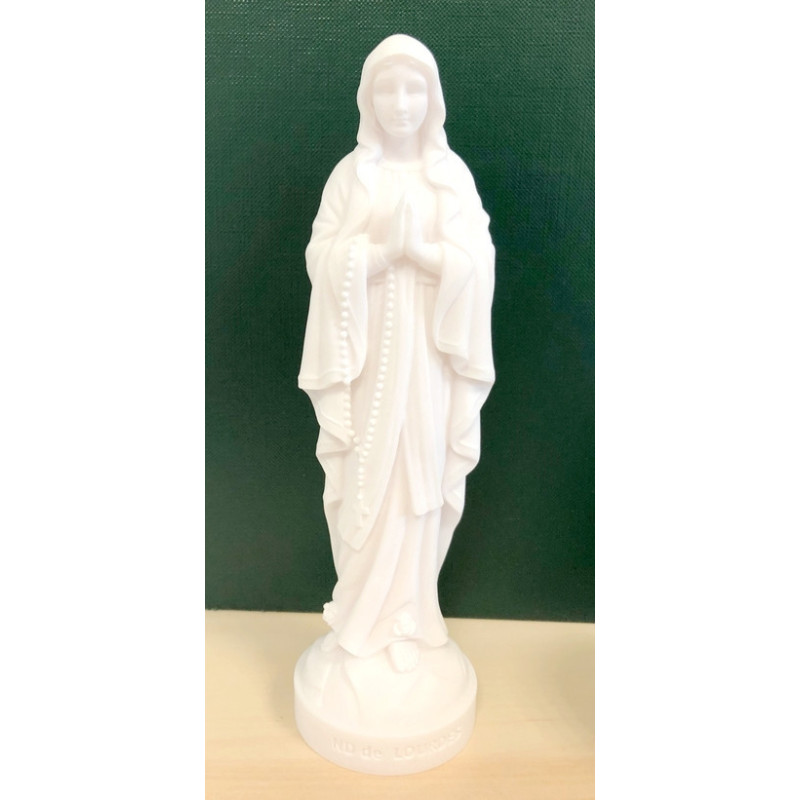Statue Notre Dame de Lourdes en albâtre - 17cm