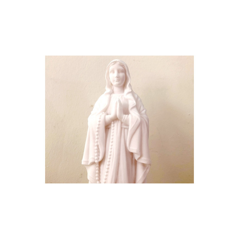 Statue Notre Dame de Lourdes en albâtre - 17cm