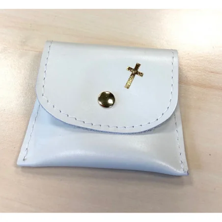 Etuis à chapelet en cuir blanc